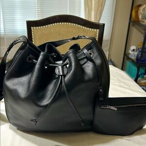 Ferragamo, black, elegant, leather hobo bag